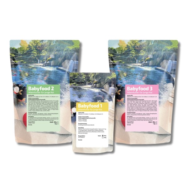 Kit completo di mangime per allevamento di piccole Koi - Conf. da 600 gr